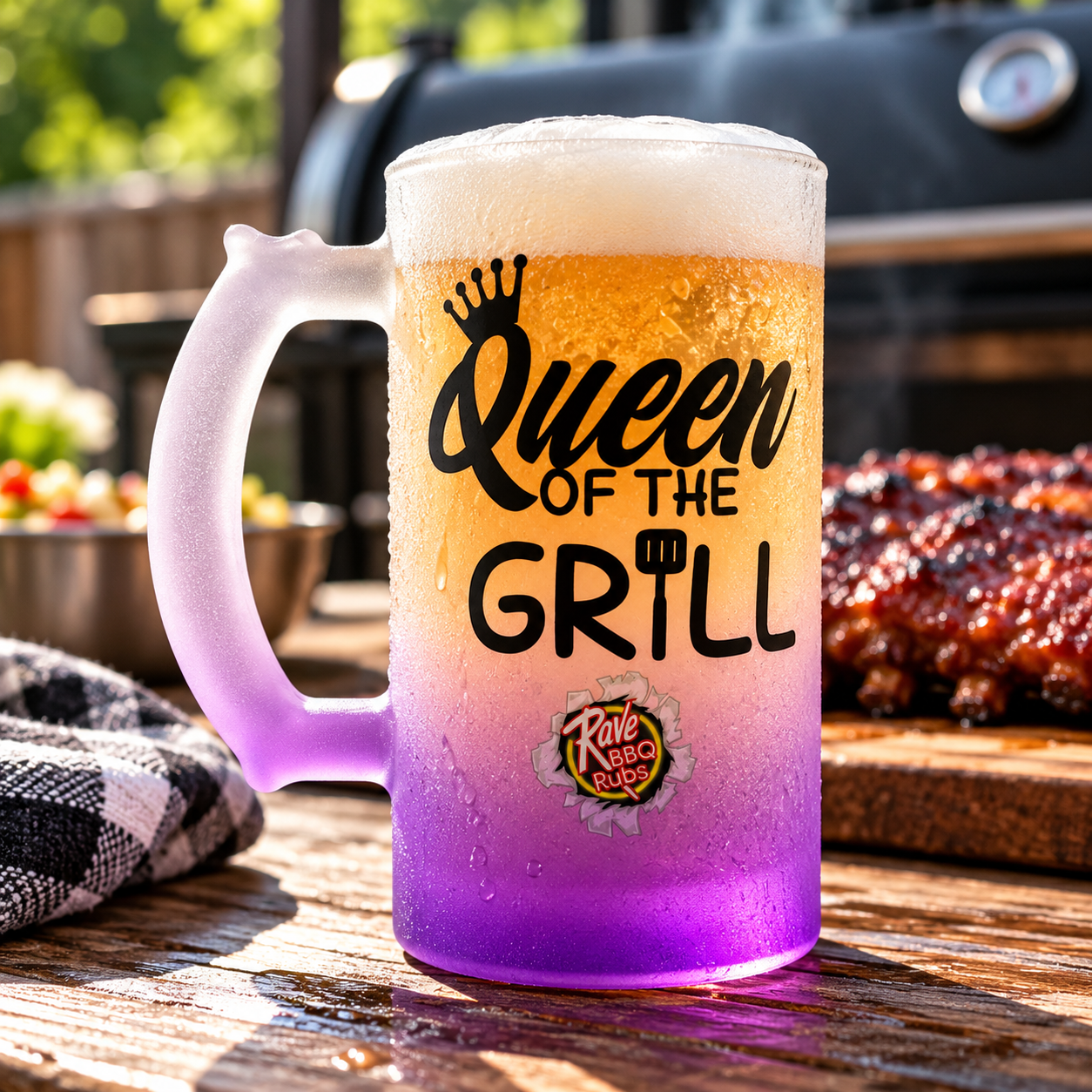 Queen of the Grill Beer Mug