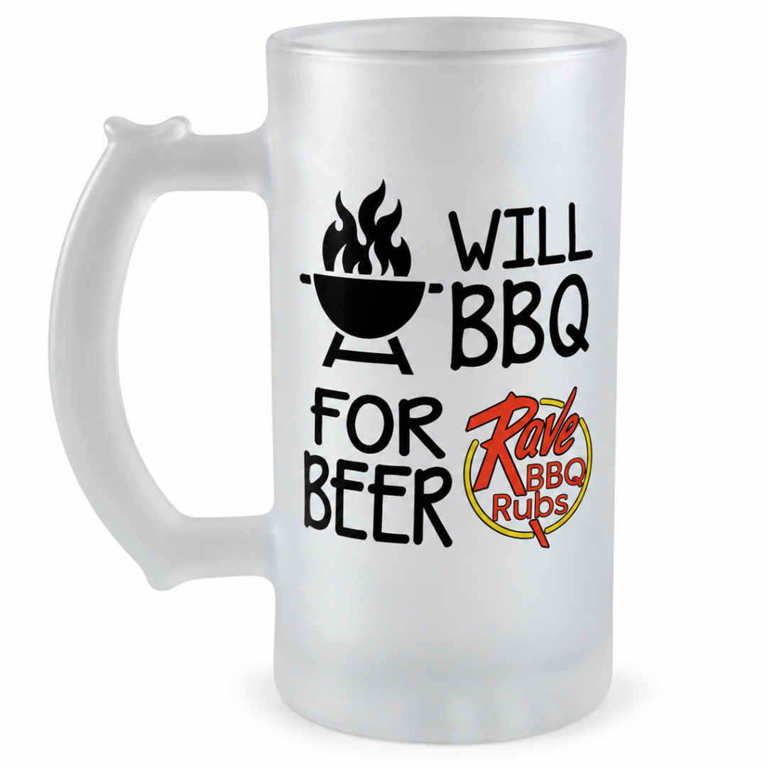 Will BBQ for Beer Frosted Beer Glass
